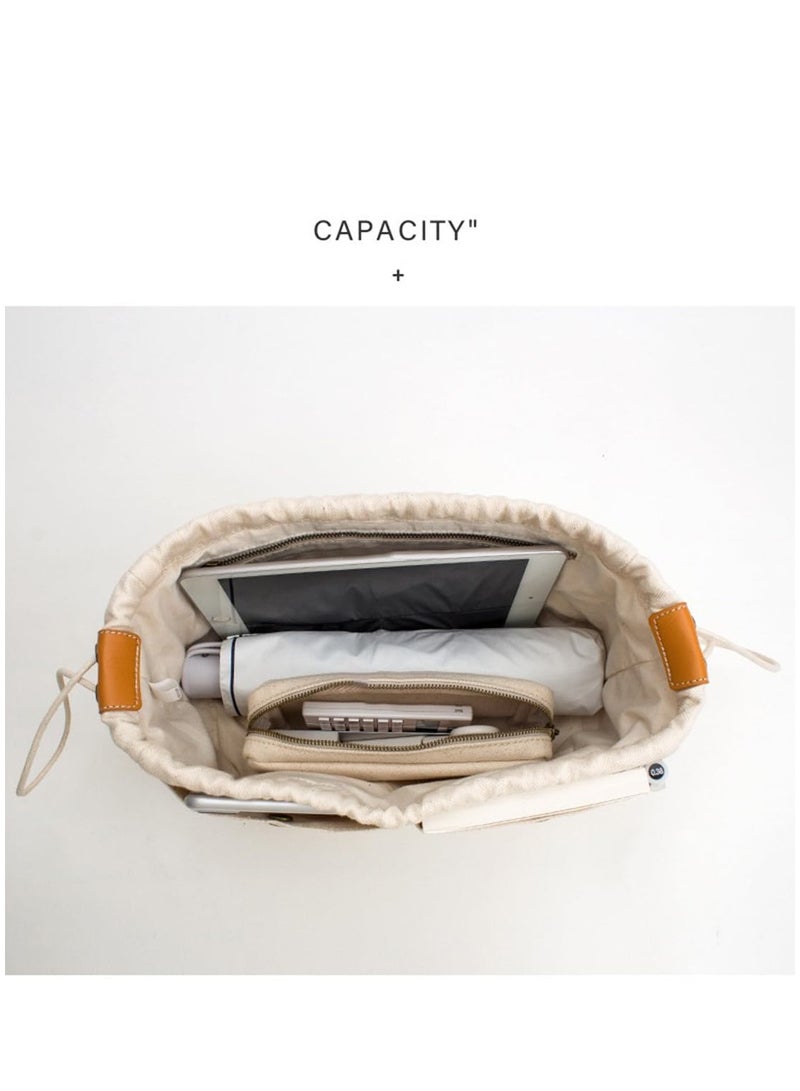 Canvas Handbag Organizer Insert Easy Handbag organizer with Zipper Inside Bag Divider Tote Shaper Tote Bag in Bag Inside Purse Organizer Organizers Sturdy Purse Insert Organizer Bag in Bag (M)