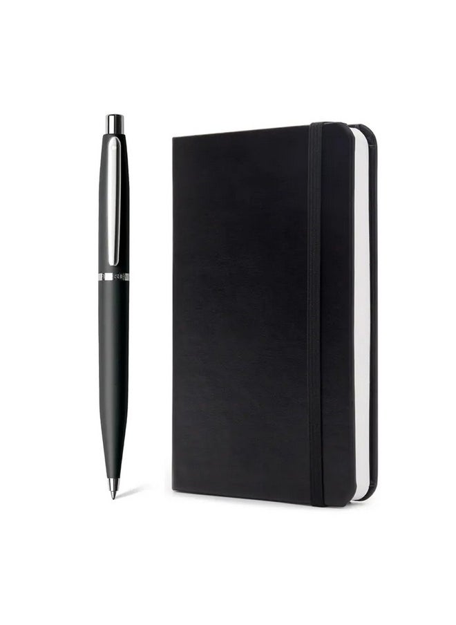 SHEAFFER - Sheaffer Gift Set VFM Ballpoint Pen With A6 Notebook Matte Black With Chrome Trims | Premium Pen Gift Sets - Image 1