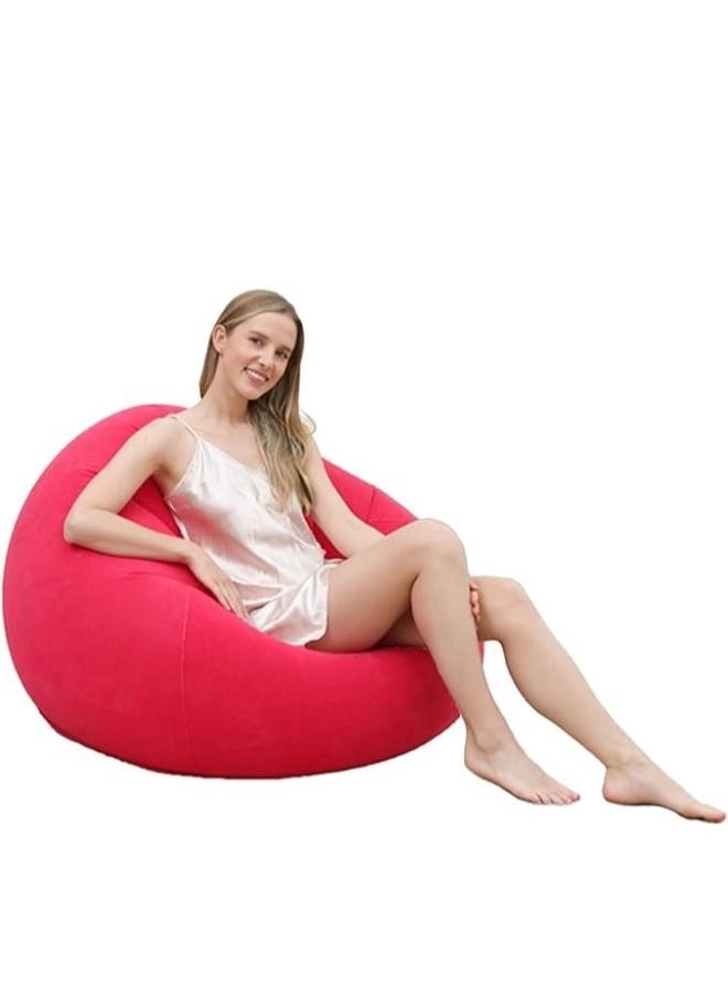 Executive LLC - Inflatable Sofa with Air Pump, Foldable Lounge Chair, Single Person Plush Sofa, Inflatable Outdoor indoor(Red) - Image 1