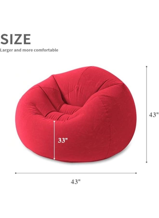 Executive LLC - Inflatable Sofa with Air Pump, Foldable Lounge Chair, Single Person Plush Sofa, Inflatable Outdoor indoor(Red) - Image 1