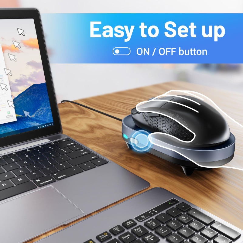 HONKID Undetectable Mouse Mover Jiggler with ON/Off Switch and USB Port Drive-Free,Simulate Physical Automatically Mouse Movement,Prevent Computer Laptop Inactive/Lockdown - Image 3