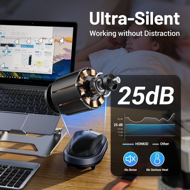 HONKID Undetectable Mouse Mover Jiggler with ON/Off Switch and USB Port Drive-Free,Simulate Physical Automatically Mouse Movement,Prevent Computer Laptop Inactive/Lockdown - Image 2