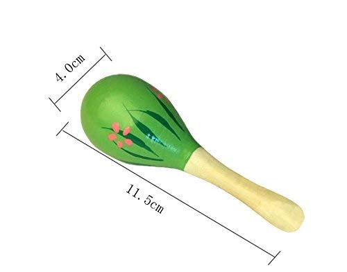 Islmlisa Mini Wooden Maracas Rattles Egg Shaker Kids Musical Party Favor Kid Baby Shaker Sand Hammer Toy (Random Color Pattern) - Image 4