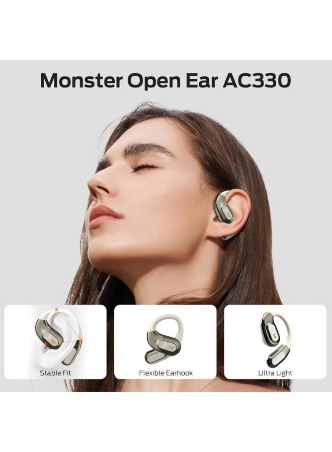 Monster Open Ear AC330 Air Conduction Bluetooth Headphones Wireless Earbuds with HD Sound, Built-in Mic & Long Battery Life - Image 4