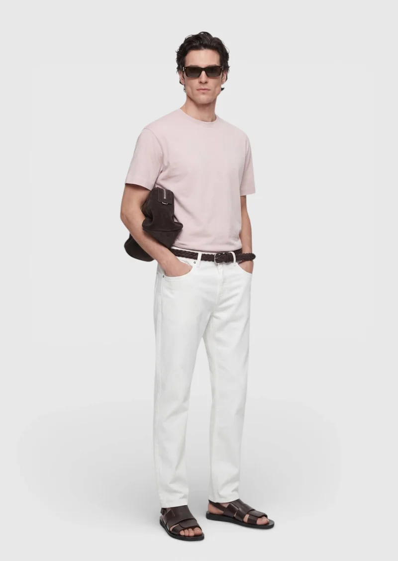 RAMSEY Pink Plain Crew Neck 100% Cotton T-Shirt