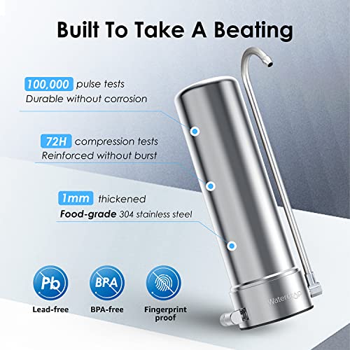 Waterdrop Water Filter for Sink Faucet, NSF/ANSI 42 Certified Countertop Water Filter System, 5-Stage Stainless Steel Faucet, 8000 Gallons, Reduces Heavy Metals and 99% Chlorine, WD-CTF-01(1 Filter) - Image 5