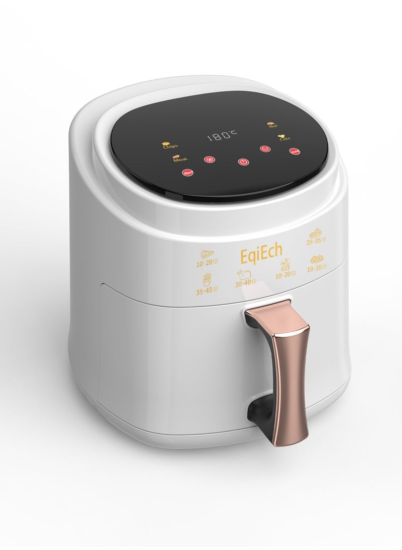 EqiEch - Air Fryer, 6L Large Capacity, Touch Screen Smart Air Fryer, Automatic Power-Off Function, Non-Stick Bottom, Nutritious And Low-Fat, Healthy Eating, White, 1500W - Image 1