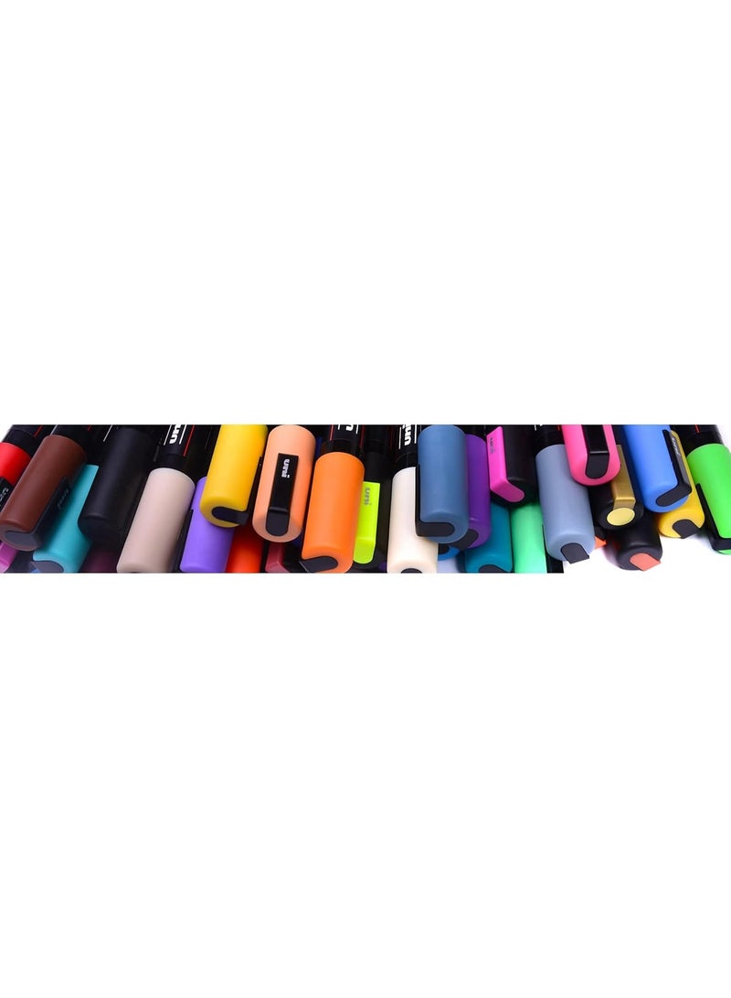 POSCA 8-Color Water-Based PC-5M Paint Marker Set, Alcohol- and Solvent-Free, Opaque High-Quality Colors for Wood, Glass, Metal, Plastic, Ceramic, and Leather, Multi-Purpose Art Markers for Drawing, Coloring, DIY Crafts, and Handwork - Image 2