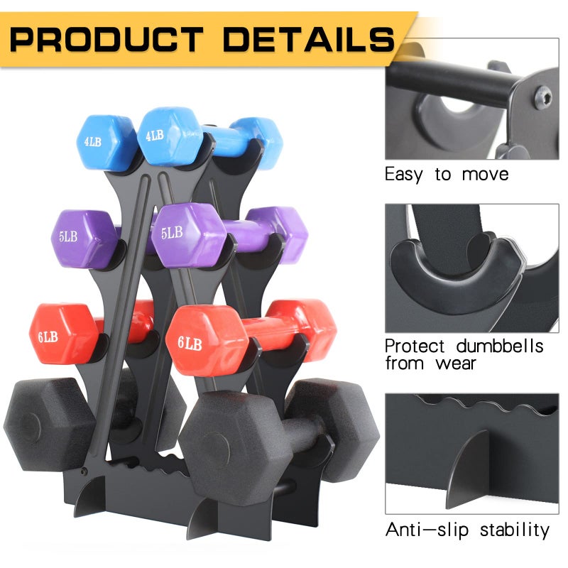 XLINGZA Dumbbell Rack 4 Tier Weight Rack for Dumbbells Compact Dumbell Rack Stand Only for Home Gym Weight Stand, (Rack ONLY) - Image 5