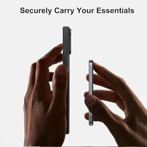 KARWAN Shockproof Hybrid Leather Finish Back Case Cover Compatible with iPhone 15 with Wireless MagEaze Charging Cover, Anti-Scratch Shield Case with Strong Minimalist Design (Black) - Image 3