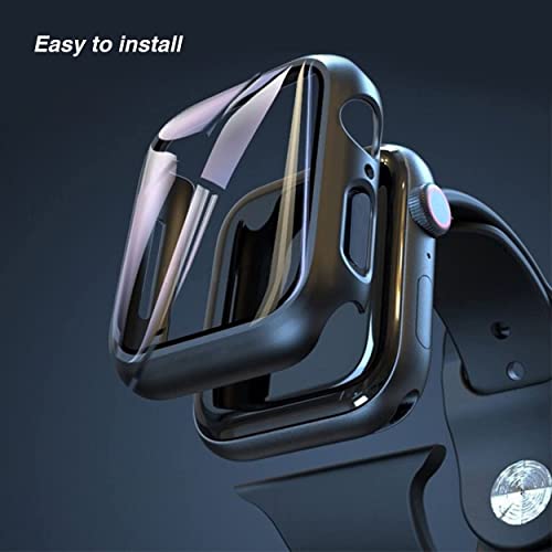 Ailun for Apple Watch Series 9 & 8 & 7 Screen Protector Case [45mm], Ultra-Thin Hard PC Case Built in Tempered Glass for iWatch, Shockproof Cover with Button [2 Pack][Black] - Image 2