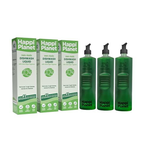 Happi Planet | Organic Dishwash Liquid Gel Refill | 3L | Enzyme Powered, Natural, Herbal, Eco-Friendly, Plant Based, Non-Toxic | Removes Tough Grease & Odour, No Toxic Residue, Baby & Pet Safe - Image 1