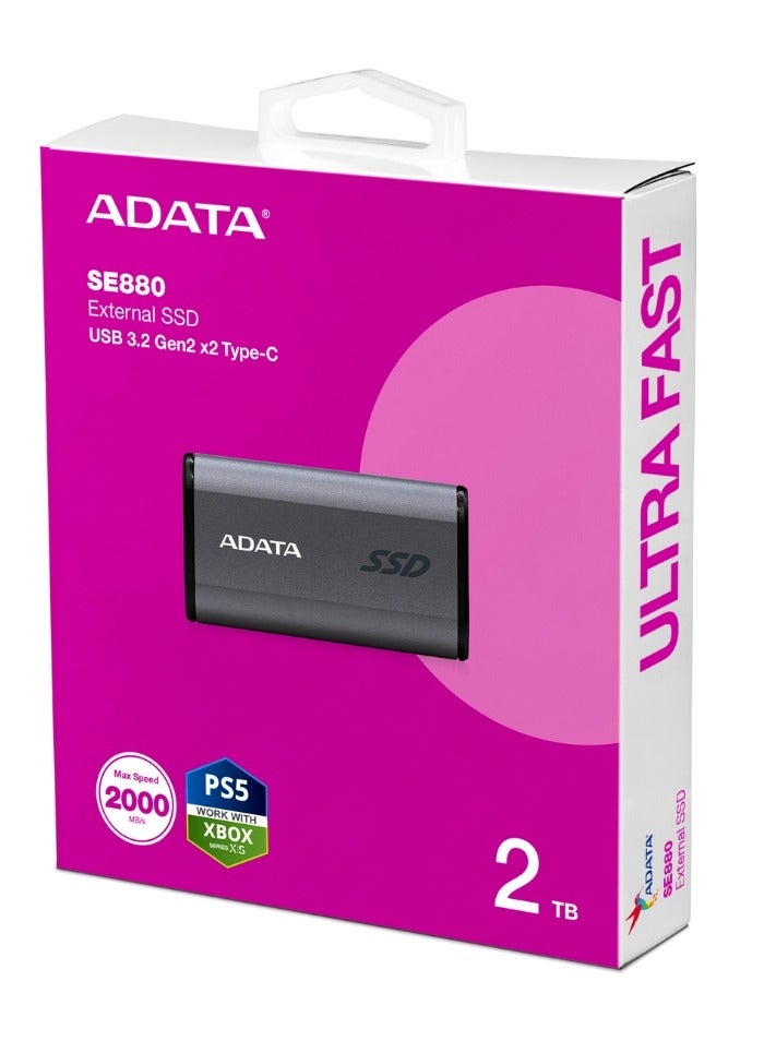ADATA SE880 2TB External SSD | Portable Ultra Fast Solid State Drive Compitable for PS5 and XBOX | Silver - Image 5