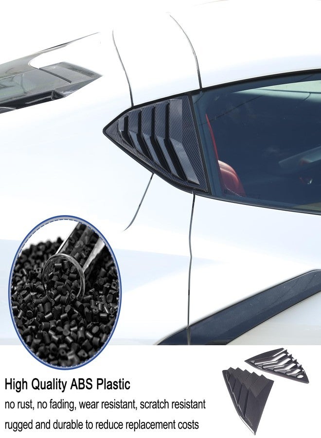 Daeiclru Rear Side Window Louver Cover Compatible with Chevrolet Corvette C8 Stingray 2020-2023, Rear Window Shutters Trim Cover, Air Vent Shades Cover Trim (Carbon Fiber Pattern) - Image 3