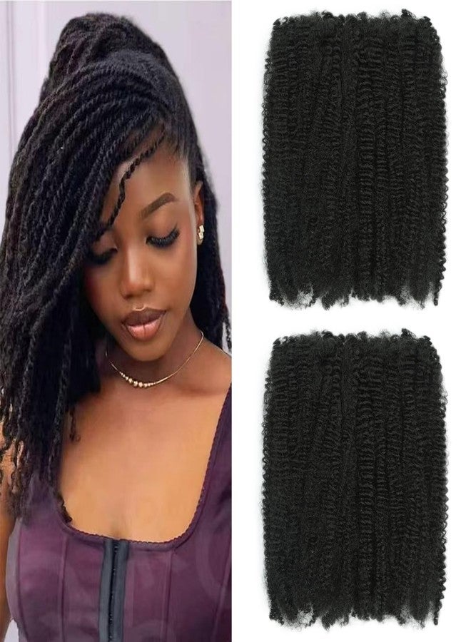 goodear Afro Kinkys Bulk Synthetic Hair 12 Inch 3 Pcs/Lot（150g）Natural Black Afro Kinky Bulk for Dreadlock Extensions Microloc Loc Repair Twists Mini Twist Hair Braiding Hair (1 B, 12inch) - Image 2