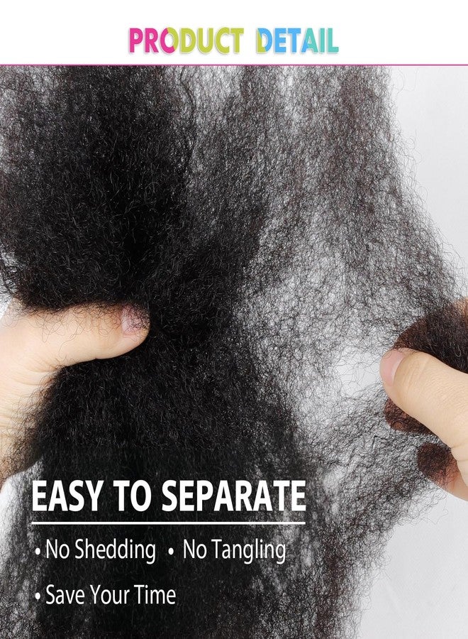 goodear Afro Kinkys Bulk Synthetic Hair 12 Inch 3 Pcs/Lot（150g）Natural Black Afro Kinky Bulk for Dreadlock Extensions Microloc Loc Repair Twists Mini Twist Hair Braiding Hair (1 B, 12inch) - Image 5