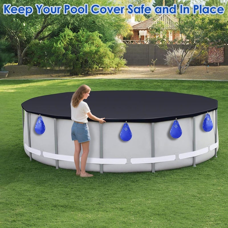 PACETAP 12 Pack Pool Cover Weights with Hooks, Thick PVC Leakproof Swimming Pool Cover Hanging Bags, Antifreezing Winter Tarp Weights Bag for Above Ground Pool Cover - Image 5