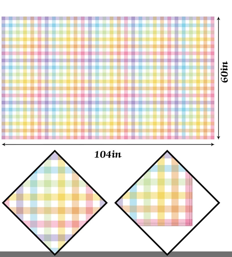 Hafangry Easter Buffalo Check Plaid Tablecloth Gingham Spring Party Decoration Rustic Kitchen Dining Room Table Cover (60" x 104") - Image 5