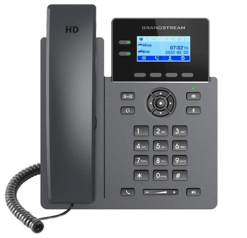 Grandstream GRP2602P IP Phone | 2 Lines, 4 SIP Accounts | 2.4-Inch LCD Display | Dual-Port 10/100 Ethernet with Integrated PoE | Power Adapter Not Included - Image 1