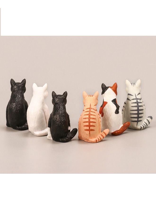 6-Piece Kitten Sitting Animal Figure Set, High Quality PVC Toy, Collectible Model Statue Figure for Car and Table Decoration  - Image 2