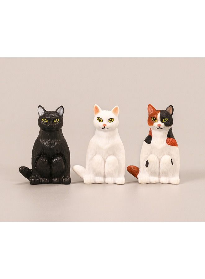 6-Piece Kitten Sitting Animal Figure Set, High Quality PVC Toy, Collectible Model Statue Figure for Car and Table Decoration  - Image 4