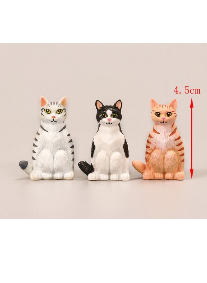 6-Piece Kitten Sitting Animal Figure Set, High Quality PVC Toy, Collectible Model Statue Figure for Car and Table Decoration  - Image 3