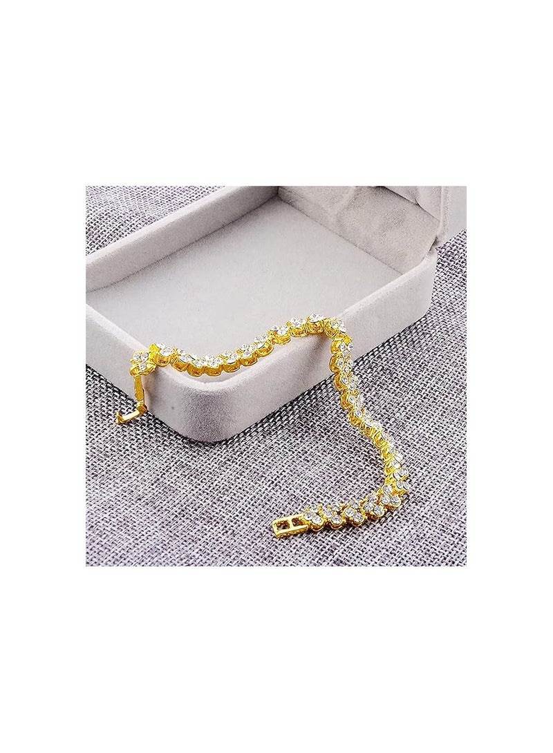 NNEWVANTE Bracelets for Women, Cubic Zirconia Tennis Bracelet, Classic Bling Bangles for Teens Girls and Female Hand Jewelry Accessories-6.5 Inch  - Image 4