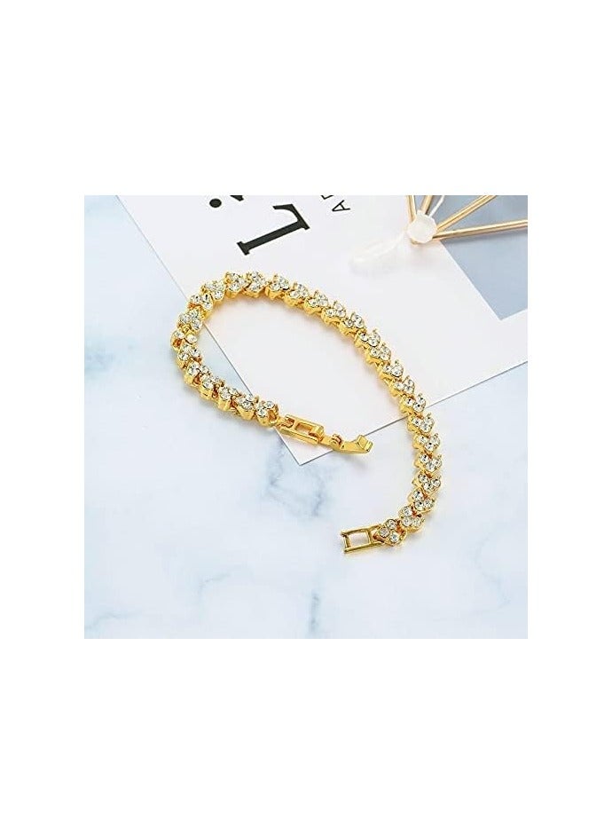 NNEWVANTE Bracelets for Women, Cubic Zirconia Tennis Bracelet, Classic Bling Bangles for Teens Girls and Female Hand Jewelry Accessories-6.5 Inch  - Image 3
