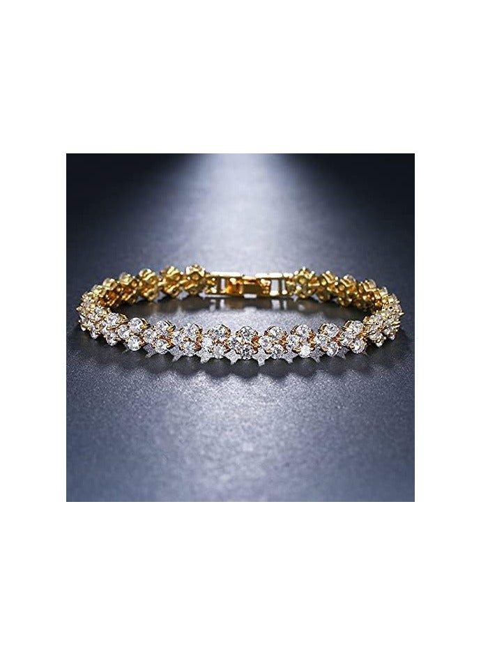 NNEWVANTE Bracelets for Women, Cubic Zirconia Tennis Bracelet, Classic Bling Bangles for Teens Girls and Female Hand Jewelry Accessories-6.5 Inch  - Image 2