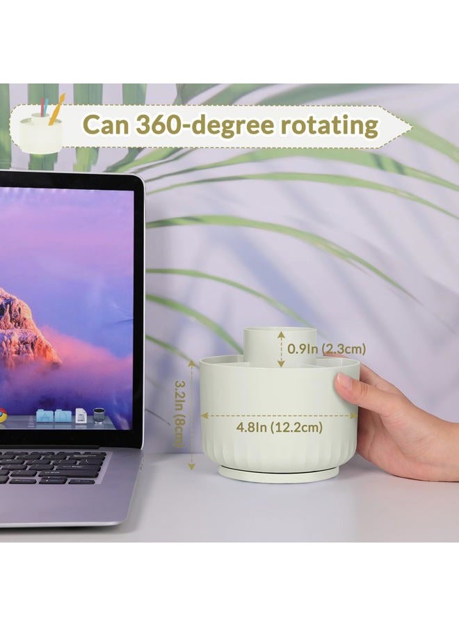 Skydue 360 Degree Rotating Desk Organizer, Dual-Purpose Pencil Pen Holder for Desk, Small Rotating Pencil Cup with 5 Slots, Office Supplies, Desk Decor for Office, School, Home - Image 2