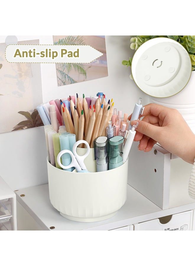 Skydue 360 Degree Rotating Desk Organizer, Dual-Purpose Pencil Pen Holder for Desk, Small Rotating Pencil Cup with 5 Slots, Office Supplies, Desk Decor for Office, School, Home - Image 3