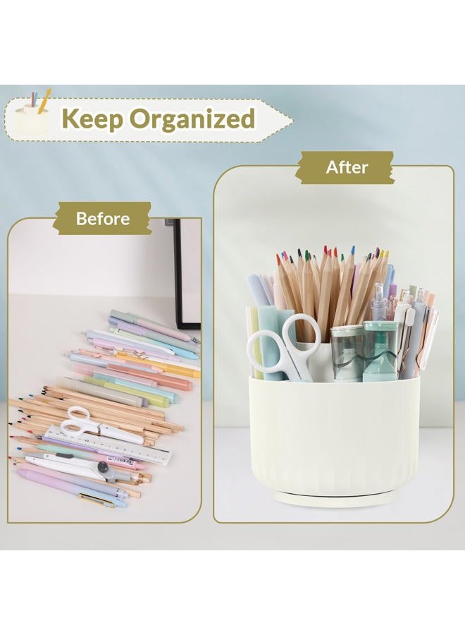 Skydue 360 Degree Rotating Desk Organizer, Dual-Purpose Pencil Pen Holder for Desk, Small Rotating Pencil Cup with 5 Slots, Office Supplies, Desk Decor for Office, School, Home - Image 5
