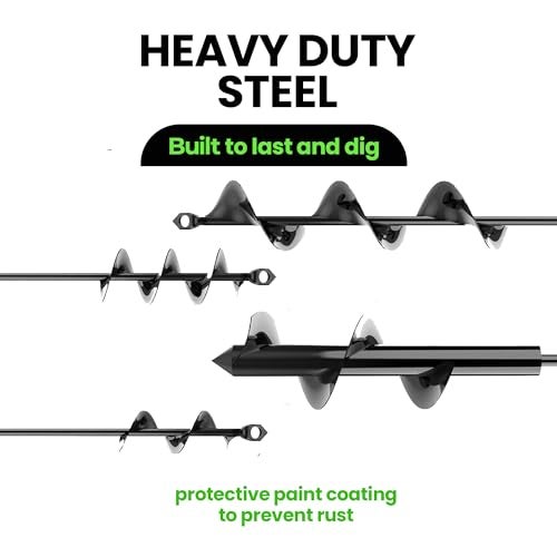 K-Brands Auger Drill Bit for Planting 4 Pack – Garden Spiral Hole and Bulb Planter Tool for Umbrella Holes - Compatible with 3/8 Inch Hex Drive - Image 4