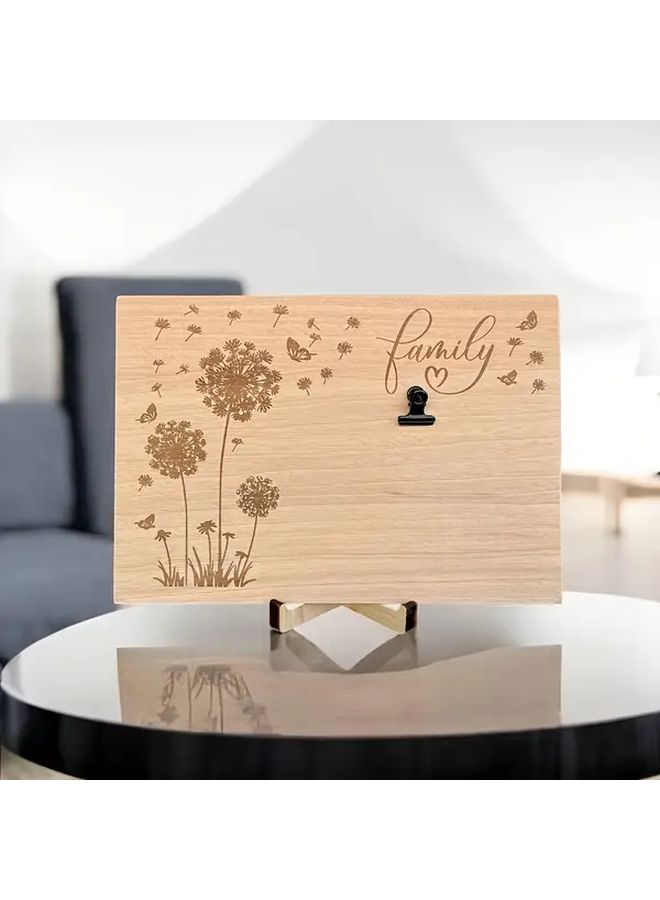 Handcrafted Wooden Family Photo Frame With Floral And Butterfly Engraving Wedding Decor Home Decor Gift - Image 1