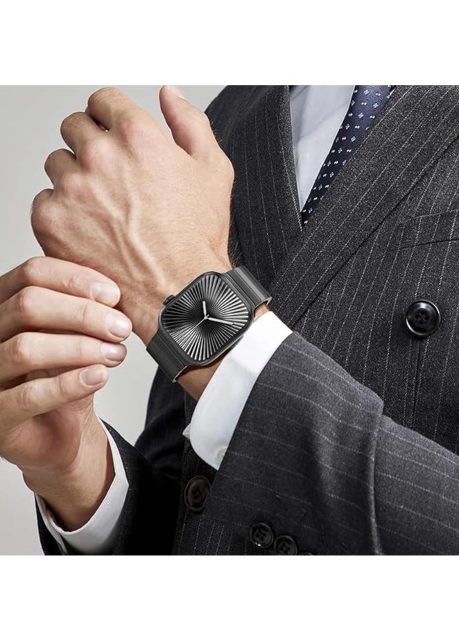 ELTRAZONE Stainless Steel Strap for iWatch 49mm 46mm 45mm 44mm 42mm – Black Replacement Band for Apple Watch Ultra 3 | Ultra 2 | Ultra | Series 10 9 8 7 SE 6 5 4 3 2 1 – Sleek, Durable & Adjustable - Image 3