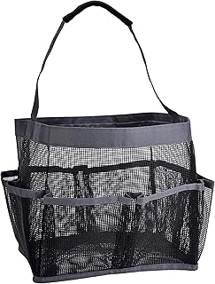 Masirs Masirs Mesh Shower Bag - Easily Carry, Organize Bathroom Toiletry Essentials While Taking a Shower. (9-Pockets | Black)  - Image 1