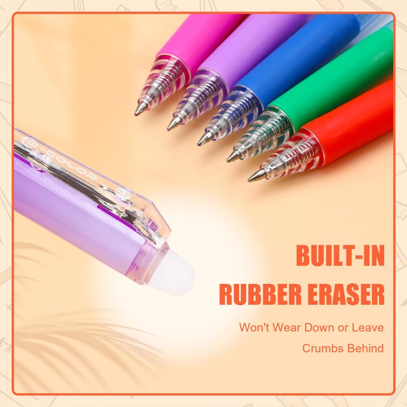 miikoul 36 Colors Erasable Gel Pens, 0.7mm Fine Point Retractable Colored Pens Make Mistakes Disappear Smooth Writing Erasable Pens Multicolor Inks for Drawing Writing Coloring Office School Supplies - Image 4