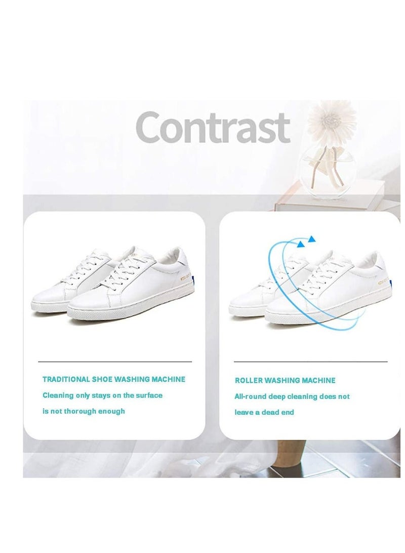 Shoe Washing Machine Small Household, Portable Lazy Washing Machine, 360° Cleaning, 10 Minutes Fast Cleaning, Safe Material Does Not Hurt Shoes Blue/White