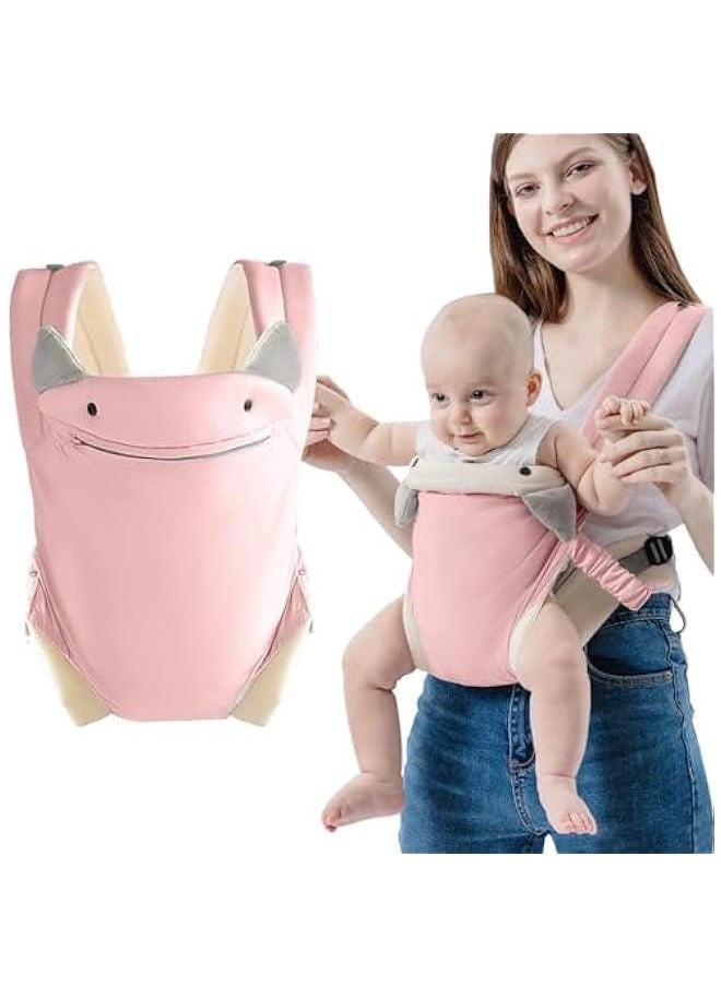 Gonice Baby Carrier Newborn to Toddler with Pocket, 4-in-1 Easy to Wear Ergonomic Adjustable Breathable Carrier Slings, Perfect for Baby Infants up to Toddler 8-33lbs（3-36Months）Toddlers - Pink  - Image 1