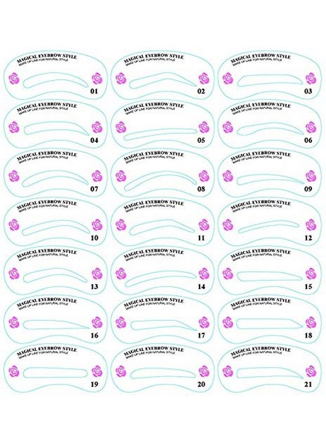 Alexvyan Eyebrow Template 21 Different Design Reusable Eyebrow Shaping Stencils Template Card Make Up Appliance Tool Brow Class Beauty Drawing Guide (6Pc Eyebrow Stencil Style - Image 5