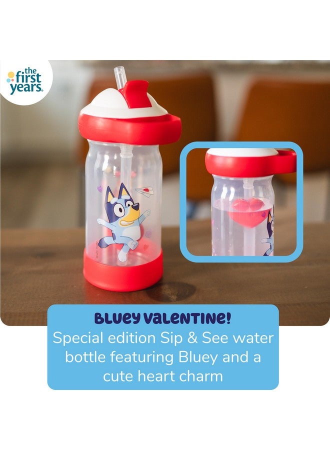 The First Years Bluey Sip & See Valentines Day Cup - Spill Proof Toddler Water Bottle with Floating Charm - Bluey Kids Cups with DropGuard - Toddler and Kids Valentines Day Gifts - 12 Ounces - Image 3