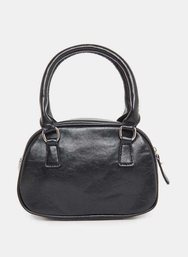 Styli Plain Dual Top Handle Handbag with Zip Closure - Image 2