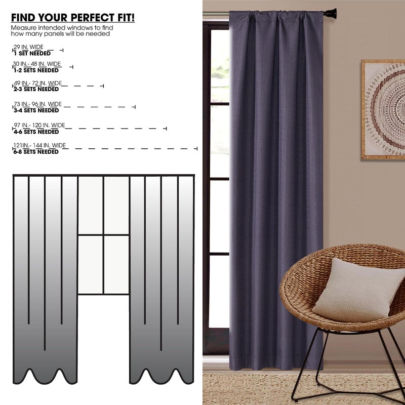 Dearfoams Energy Efficient Total Blackout Curtain Window Panel Set of 2  37"" x 95"" Navy - Image 5