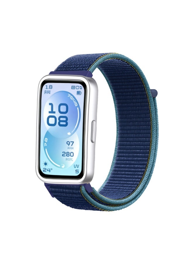 Wechdo 3PCS Nylon Loop Strap for Huawei Band 11/11 Pro, Soft Breathable Adjustable Sport Wristband Replacement Band for Huawei Band 11 Smart Band Black, Deep Navy Blue and Seashells Color - Image 4