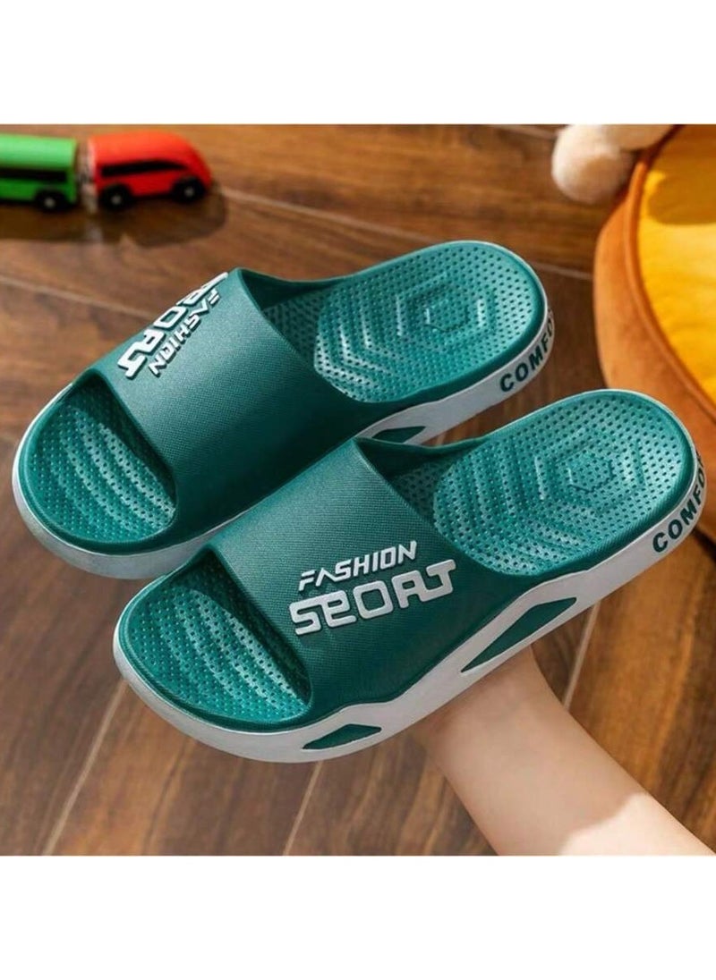Generic Slippers Men's Summer Fashion Trend Outer Wear Deodorant Sports Slippers,Green,44/45  - Image 2