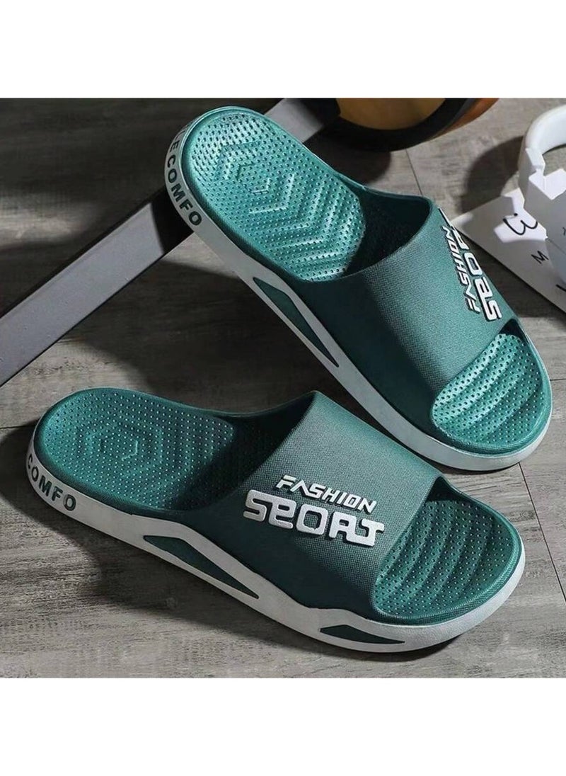 Generic Slippers Men's Summer Fashion Trend Outer Wear Deodorant Sports Slippers,Green,44/45  - Image 3