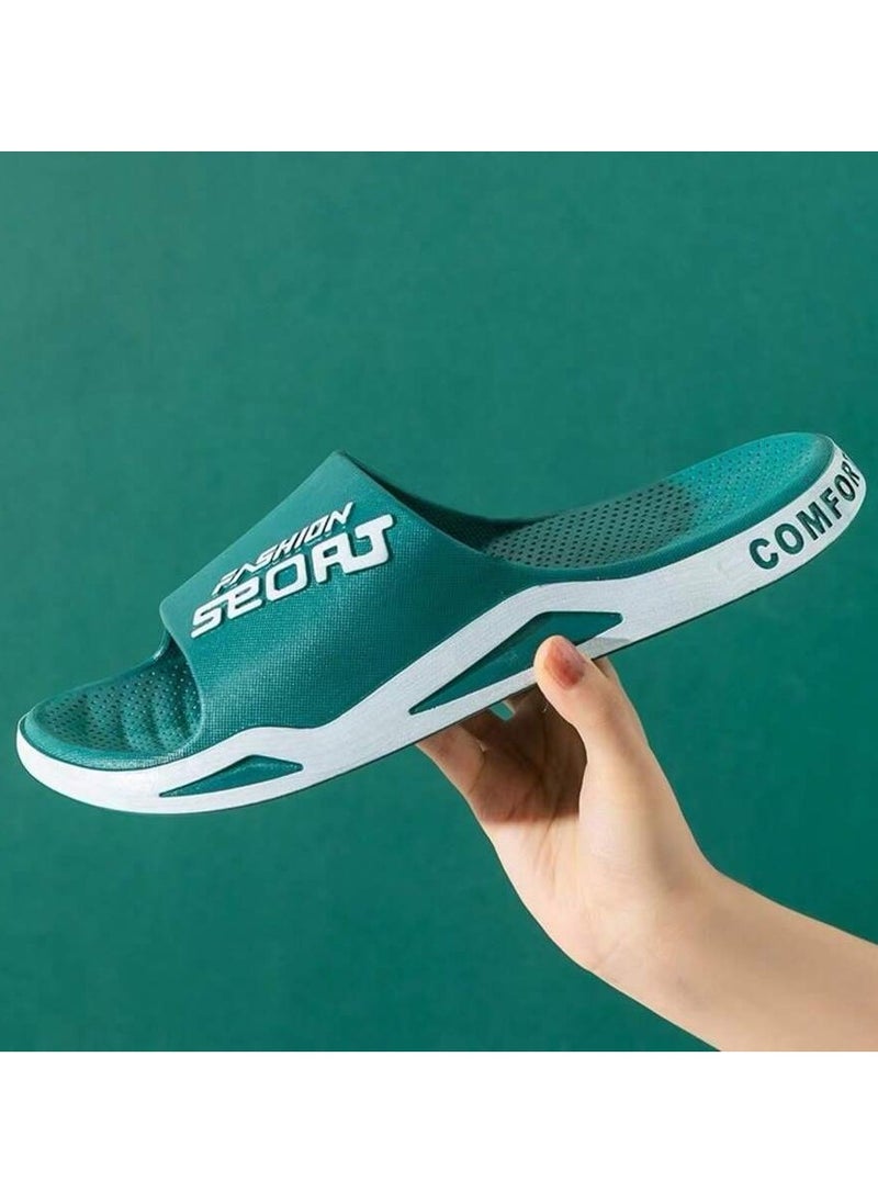 Generic Slippers Men's Summer Fashion Trend Outer Wear Deodorant Sports Slippers,Green,44/45  - Image 1