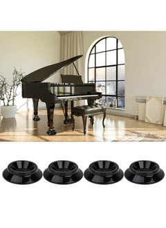Thoraya 4pcs Round ABS Piano Foot Pads Set Caster Cups Accessories for Upright Piano  - Image 4
