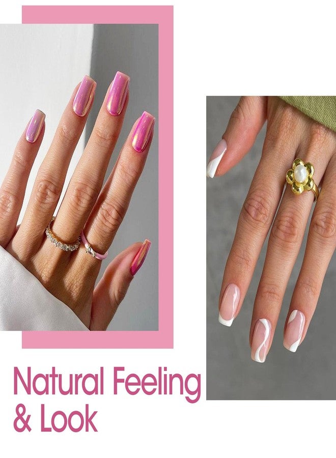 Gellen Short Square Nail Tips, 504Pcs Half Matte Full Cover Nail Tips Pre-shape Gel Nail Tips Acrylic False Press on Nails for Nail Extension Nail Art DIY Salon 12 Sizes - Image 2