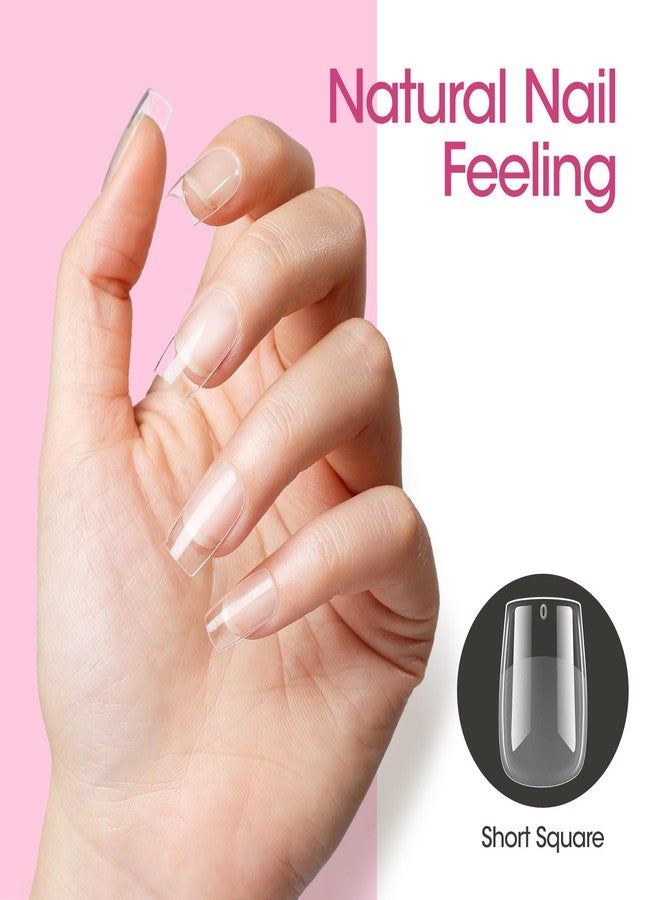 Gellen Short Square Nail Tips, 504Pcs Half Matte Full Cover Nail Tips Pre-shape Gel Nail Tips Acrylic False Press on Nails for Nail Extension Nail Art DIY Salon 12 Sizes - Image 5
